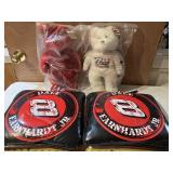 2 vinyl Earnhardt Jr pillows, 1 Earnhardt Teddie &