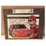 Dale Earnhardt Jr Metal Sign 16x 12 on a board