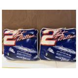 2 Rusty Wallace vinyl pillows Approx 14 x 12
