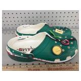 Crocs, size 12, store tag on but bottoms dirty