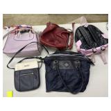 4 purses & adult  small back pack, Lavender London