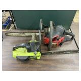 2 chainsaws, Craftsman 18" & Poulan 14"