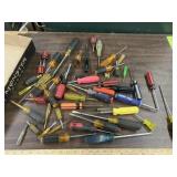 Box of various screwdrivers