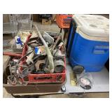 Misc lot includes Igloo cooler, scrap metal & wire