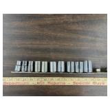10 Craftsman 1/2 in drive sockets size 7/16" to 1"