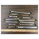13 Craftsman box end wrenches, SAE sizes 3/8" to