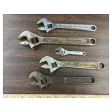 5 adjustable wrenches, 4 in to 10 in