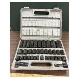 Impact socket set in case, complete, metric & SAE