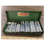 9 pc  S-K/Wayne 3/8 drive SAE deep sockets