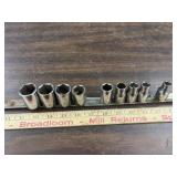 9 Craftsman 1/2 in drive 6pt sockets SAE 3/8-15/16