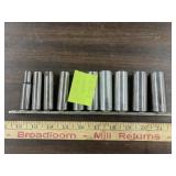 10 Craftsman deep sockets, 9mm-19mm, missing 10mm