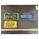 4 PA license plates, marked 1918, 1955, 1956 &