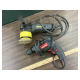 1 electric drill, 1 electric buffer, untested