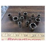 Craftsman 1/4 in drive socket set, 12 pieces size