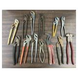 Box of different kinds of pliers