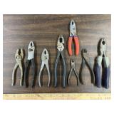 8 different brand/style USA made pliers includes