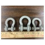 3 shackles, 2 -10 mm, 1 - 7/16