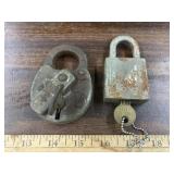 Vintage American Lock Co. padlock w/brass key & RR