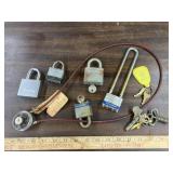 lot of locks, some with keys/combination & more