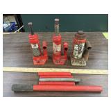 2- 2 ton & 1-4 ton bottle jacks