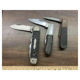 3 Barlow style knives