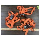 3 used ratchet straps