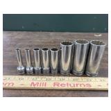 8 Snap-on 12 pt deep sockets