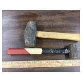 lb brass malet & small sledge hammer