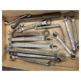Lot mostly offset box end wrenches, some USA made