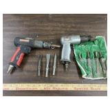 2 air hammers & 7 chisels - 1 Craftsman, 1 Alltrad