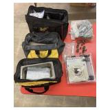 3 tool bags w/ misc items inside