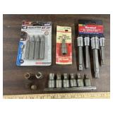 Lot of new & used Torx sockets, 3/8 & 1/2"