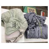 2 unmarked car covers, green and green/grey