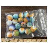 19 Vitro Agates marbles, made in USA