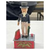 Vintage Uncle Sam Bank, plastic, works