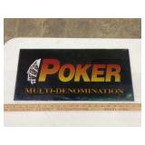 Slot Machine, Poker,  Glass, 9 X 19 1/2