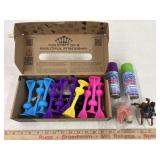 Toss-it game, 2 toys and silly string as shown