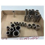 Misc lot Craftsman metric sockets, most 3/8 drive