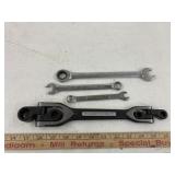 4 Craftsman wrenches, standard & Metric
