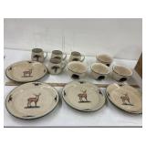 Home & Garden Party Stoneware dishes, 4 mugs,