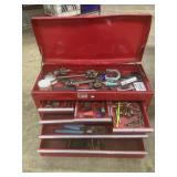 Red 6 drawer toolbox with contents