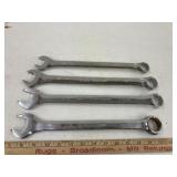 4 open box end wrenches, 7/8, 1, 1 1/6 & 1 1/8