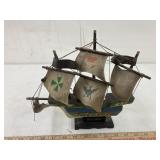 Mayflower wooden ship, approx 11 x 10 x 2