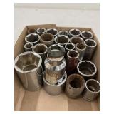 Lot of 1/2 drive sockets metic & standard