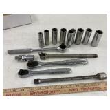 Lot of 1/2 drive deep sockets , ratchets & breaker