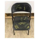 Wrestlers signed metal Folding Chair