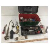 Tool box w/torch heads, allen wrenches & more