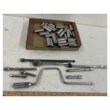 Lot of 3/8 drive deep sockets w/ ratchet, speed