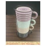 4 Thyme & Table mugs in stand, looks new