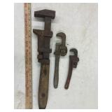 3 Vintage Pipe Wrenches
